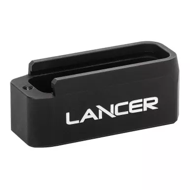 Lancer EXTBP06BLK L5AWM Magazine Base Pad Extended 6rd Compatible w/ Lancer L5 Advance Warfighter Magazine Black Aluminum
