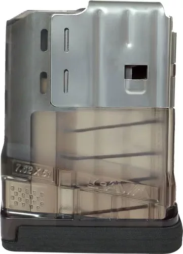 Lancer Magazine L7awm Sr-25 - 7.62x51 5rd Translucent Smoke