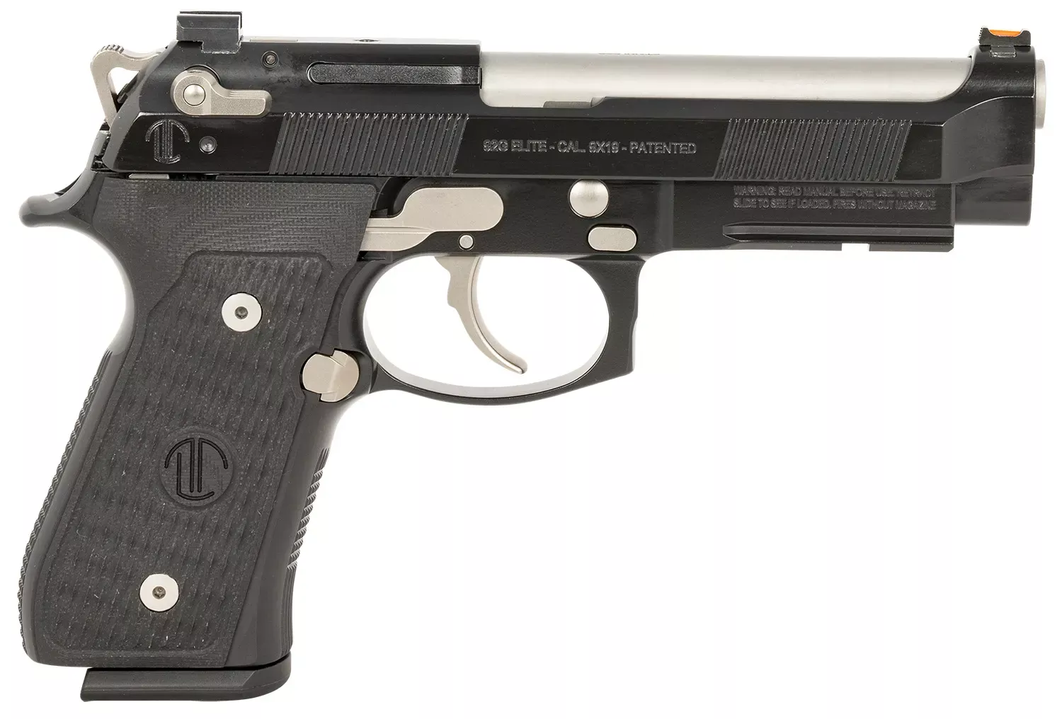 Langdon Tactical Tech 92 Elite LTT 9mm Luger Pistol 4.70" Target Crown Steel/Black LTT92ECB