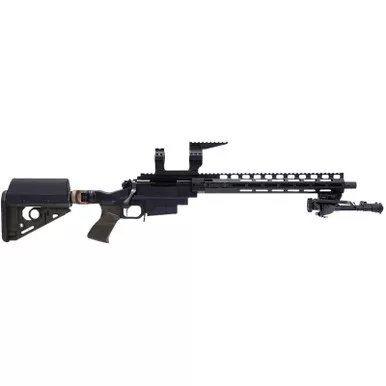 Larue Tactical LTBCSIETE308W OD Green 308 Win 5+1 Match Grade Threaded Barrel, 15″ M-LOK Handguard, Black Picatinny Rail Receiver, Adj RAT OD Green Stock, A-PEG OD Green Grip, Briefcase, Bipod