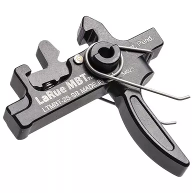 Larue Tactical LTMBT2SSB MBT-2S Black Two-Stage Straight Fits AR10/AR15