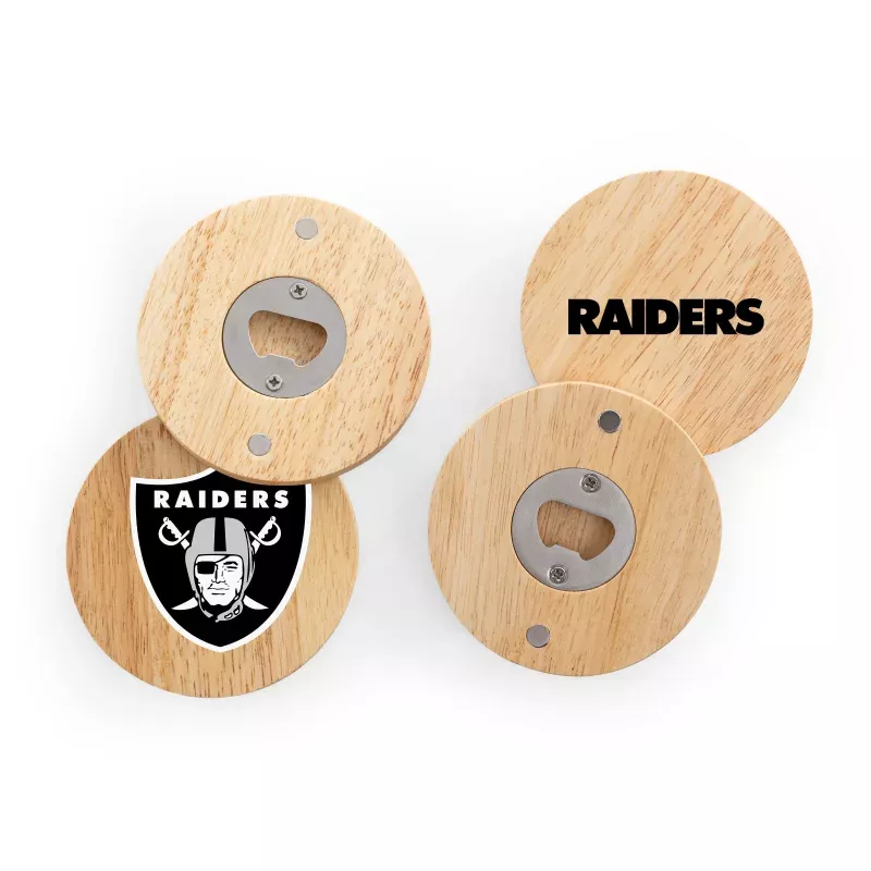 Las Vegas Raiders – Coasters with Bottle Openers Set of 4