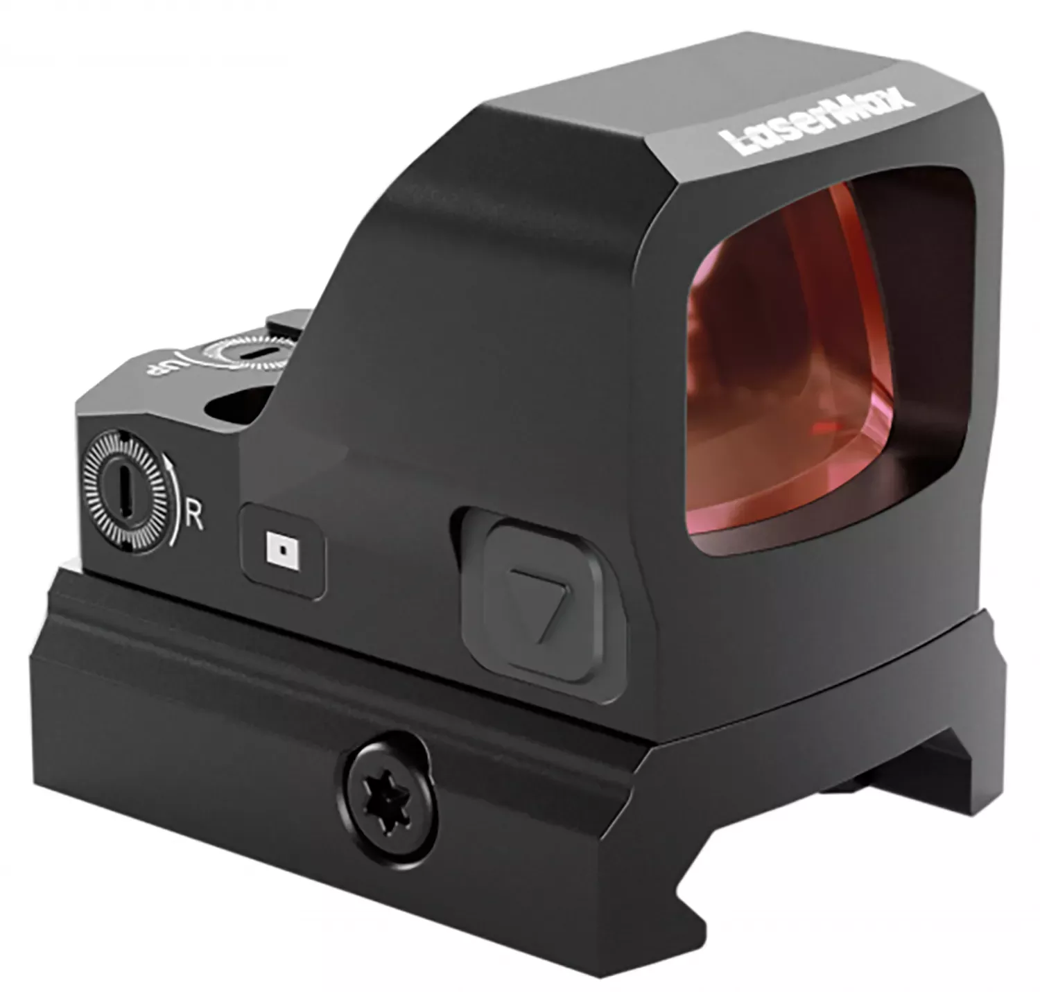 LaserMax Micro Red Dot Sight 1 x 0.83″ x 0.65″ 3 MOA Picatinny Rail/RMSc Pattern Footprint CR2032 Powered Matte Black Aluminum
