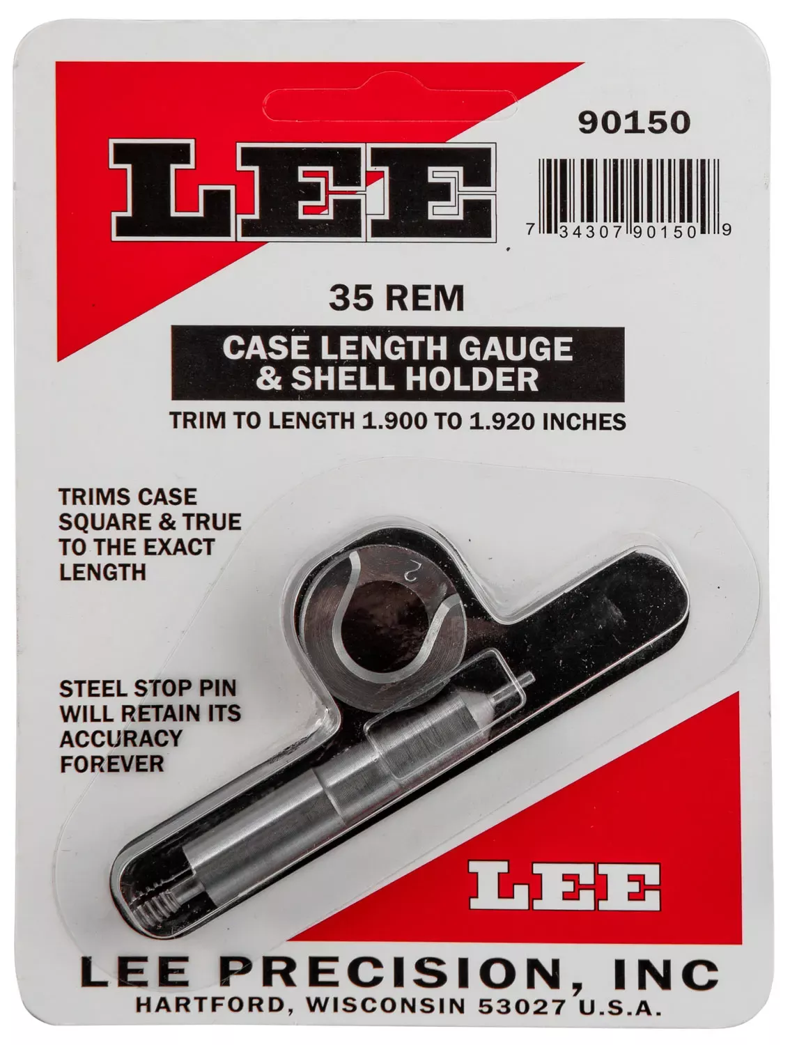 Lee Precision Case Length Gauge & Shell Holder 35 Rem.