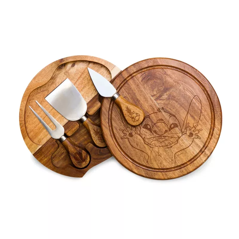 Lilo & Stitch Hands Raised – Acacia Brie Cheese Cutting Board & Tools Set