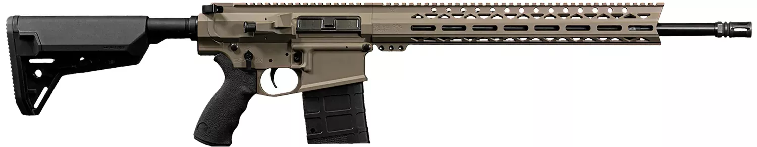 Live Free Armory Hunter 7.62x51mm 10+1 18″ Heavy Threaded Barrel Flat Top Receiver M-Lok Handguard Adj Stock FDE LFHUN81012