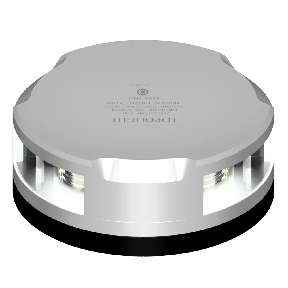 Lopolight 360-Degree Anchor Light – 2NM – Silver Housing w/FB Base