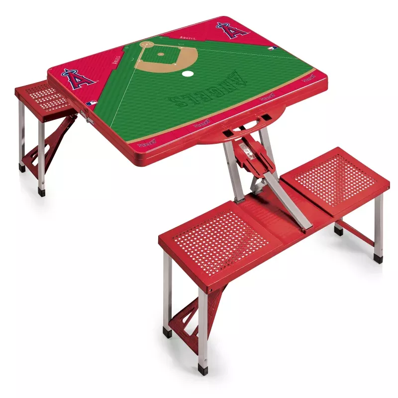 Los Angeles Angels Baseball Diamond – Picnic Table Portable Folding Table with Seats