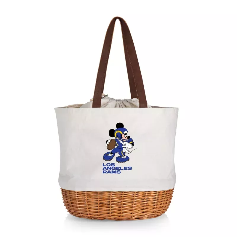 Los Angeles Rams Mickey Mouse – Coronado Canvas and Willow Basket Tote