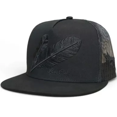 LOST CALF Blackout Tribe Black Flat Cap (LCF00035)