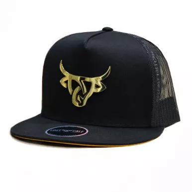 LOST CALF Iron Gold Black Flat Cap (LCF00076)