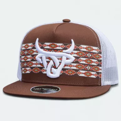 LOST CALF Koda Brown/White Flat Cap (LCF00067)
