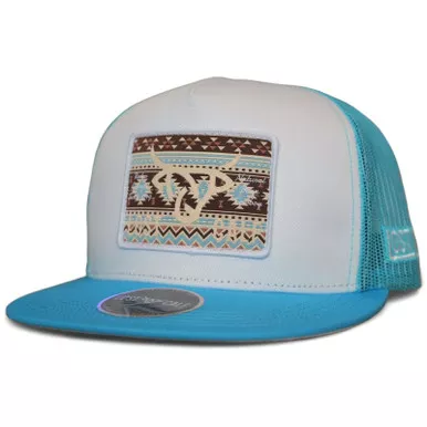 LOST CALF Men's Ace Flat White/Baby Blue Cap (LCF00133)