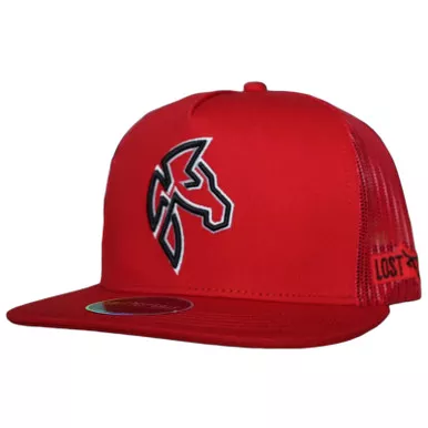 LOST CALF Men's Horse Colorado Red Flat Cap (LCF00110)