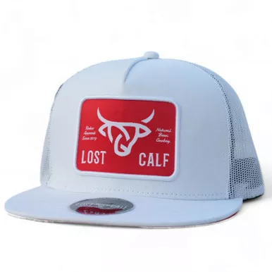 LOST CALF Plate White/Red Flat Cap (LCF00063)