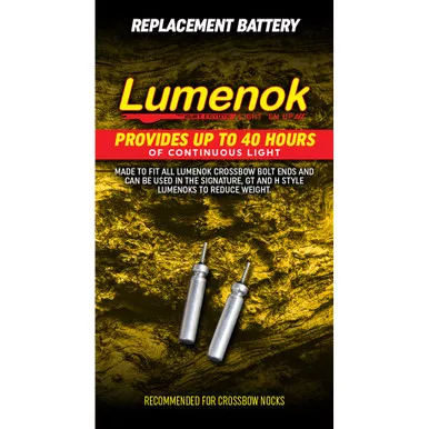 Lumenok RBS Replacement Batteries For Bolt Ends, Silver, 2 Pack