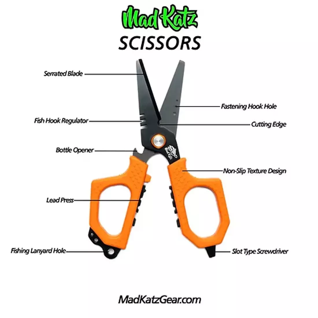 Mad Katz Pro Series Bait Shear Fishing Scissors