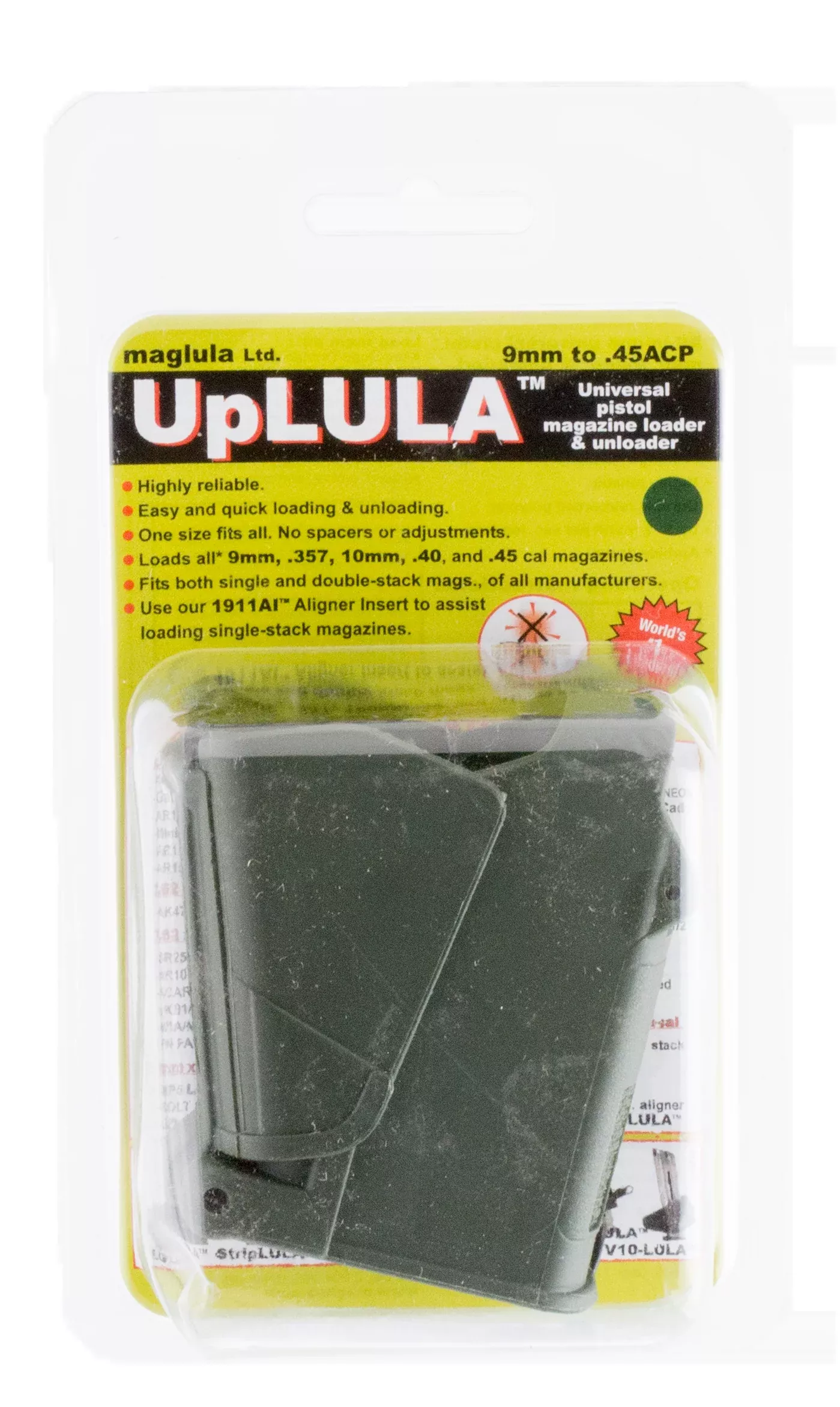 Maglula UpLULA Universal Pistol Magazine Loader – Dark Green