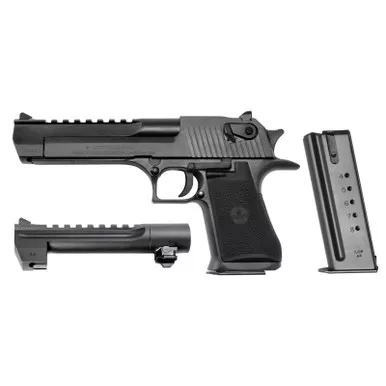 Magnum Research DE50WB6 Desert Eagle Mark XIX Conversion Combo 44 Rem Mag, 50 AE 6" 7+1, 8+1 Black Carbon Steel Frame & Slide Black Rubber Grip
