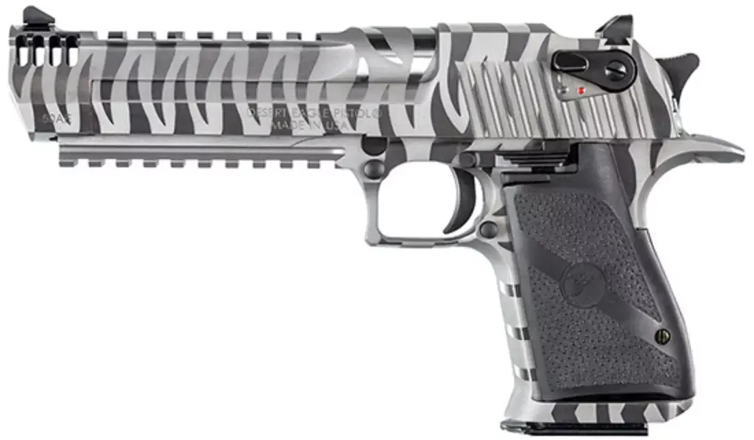 Magnum Research Desert Eagle Mark XIX .50AE 7+1 6" SS Barrel w/Brake SS Frame Fixed Sights Thumb Safety SA Tiger Stripe DW50WTS