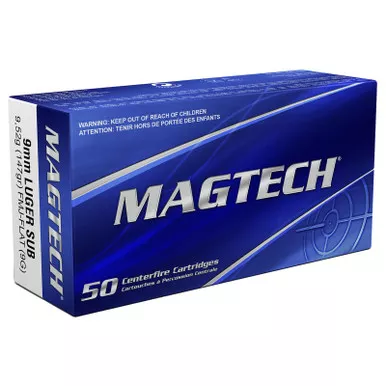 Magtech 9G Range/Training 9mmLuger 147gr Full Metal Jacket Flat Subsonic 50 Per Box/20 Case