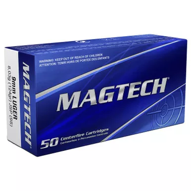 Magtech 9S Range/Training 9mmLuger 124gr Jacketed Soft Point 50 Per Box/20 Case