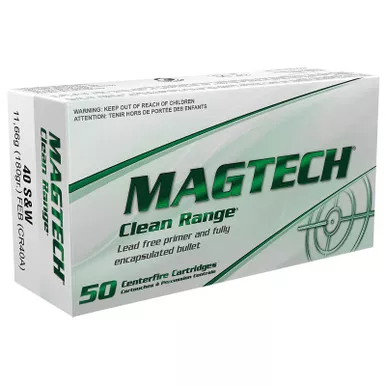 Magtech CR40A Clean Range 40S&W 180gr Fully Encapsulated Bullet Flat 50 Per Box/20 Case