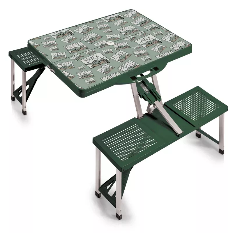 Mandalorian Grogu – Picnic Table Portable Folding Table with Seats