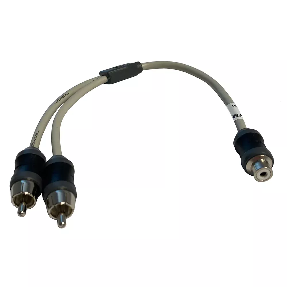 Marine Audio Adapter RCA Twisted Pair Y Adapter – 1 Female to 2 Male