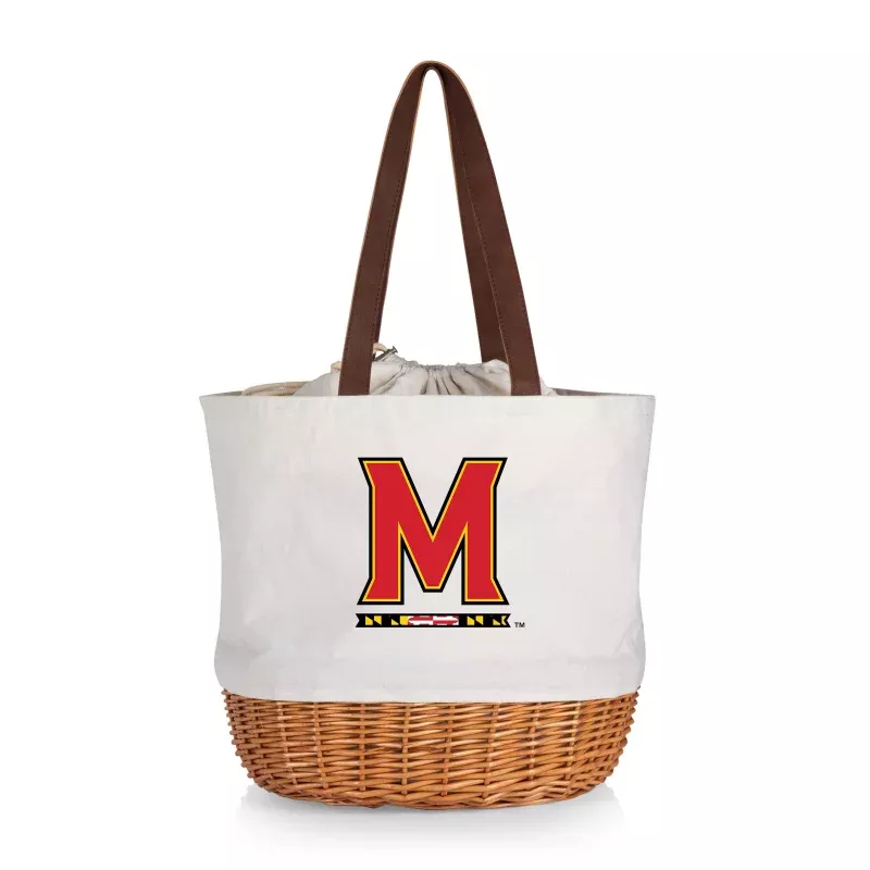 Maryland Terrapins – Coronado Canvas and Willow Basket Tote
