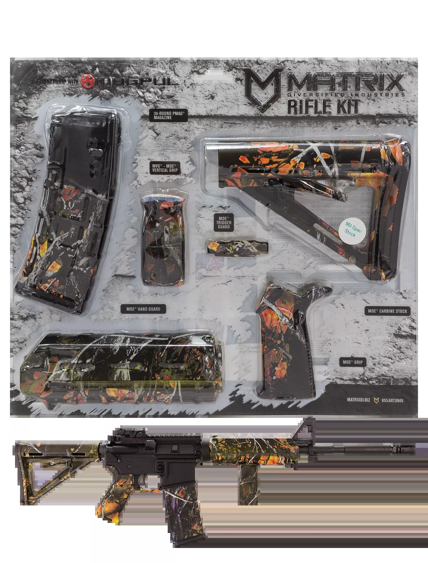 Matrix Diversified Ind Magpul Carbine Accessory Kit, Mdi Magmil42-wf Wildfire Kit