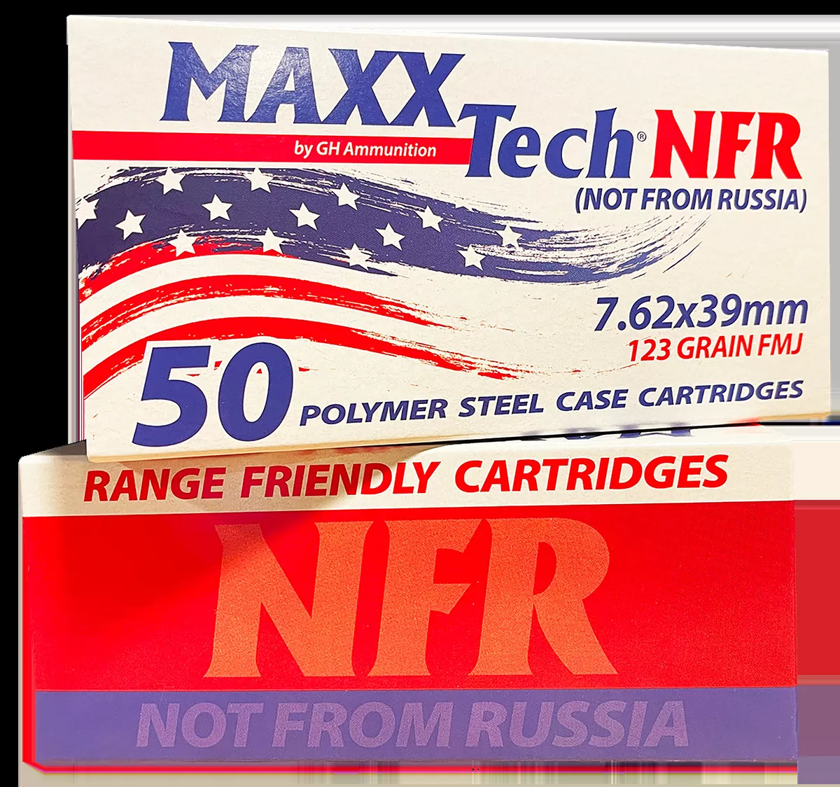 MAXX Tech NFR 7.62x39mm 123gr Full Metal Jacket 50 Cartridges Per Box MTNFR762