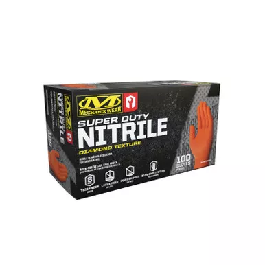 Mechanix Wear D01-09-100 8 Mil Nitrile RDT Gloves (Pack of 100), Orange