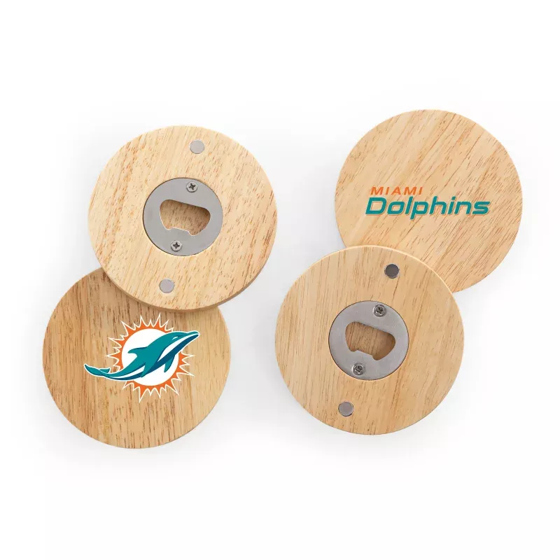 Miami Dolphins – Coasters with Bottle Openers Set of 4