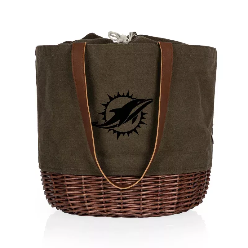 Miami Dolphins – Coronado Canvas and Willow Basket Tote