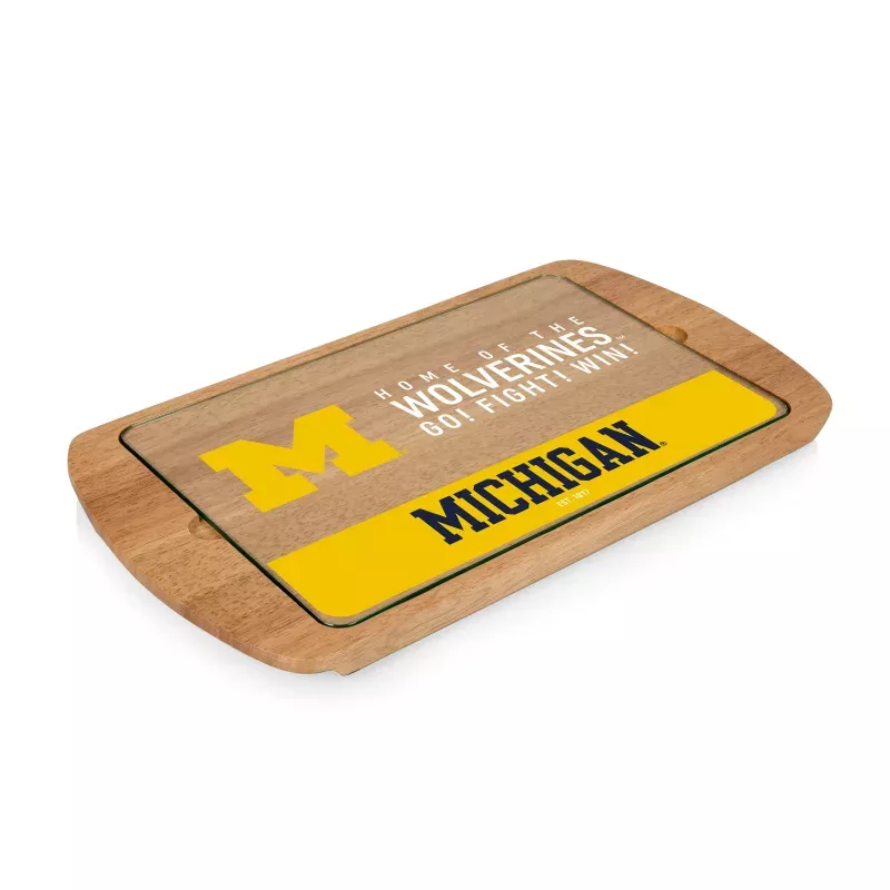 Michigan Wolverines – Billboard Glass Top Serving Tray
