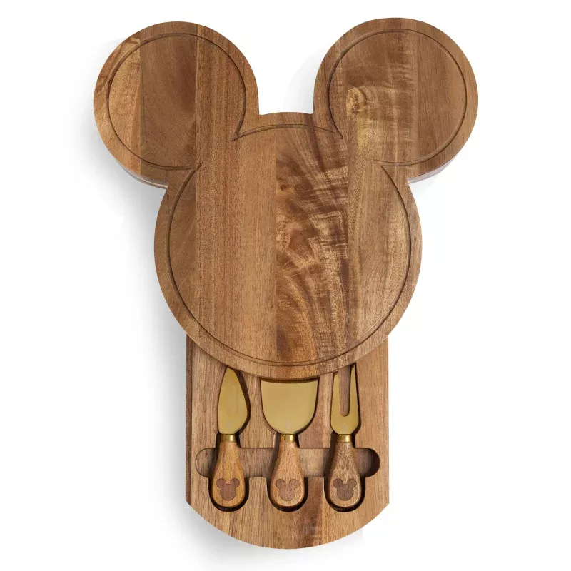 Mickey Mouse – Mickey Mouse Head Shaped Acacia Cheese Board with Tools
