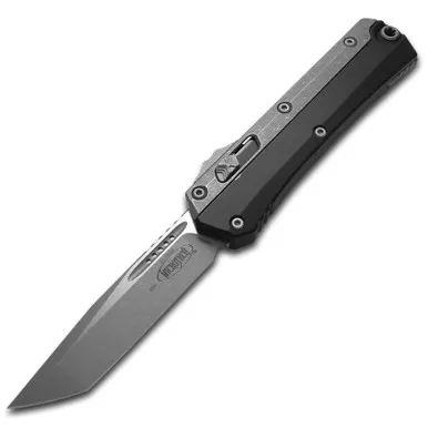 Microtech Knives, LLC Glykon T/E OTF Black 7075-T6 Aluminum and Titanium M390MK Stainless Steel Pocket Knife