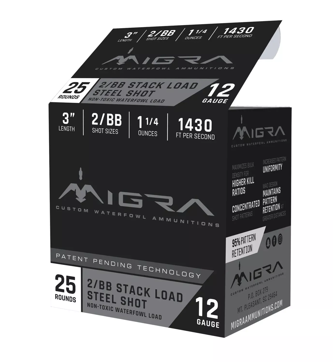 Migra Ammunitions Combinational 12 Gauge 3" 1 1/4 oz 2/BB Shot 25 Per Box