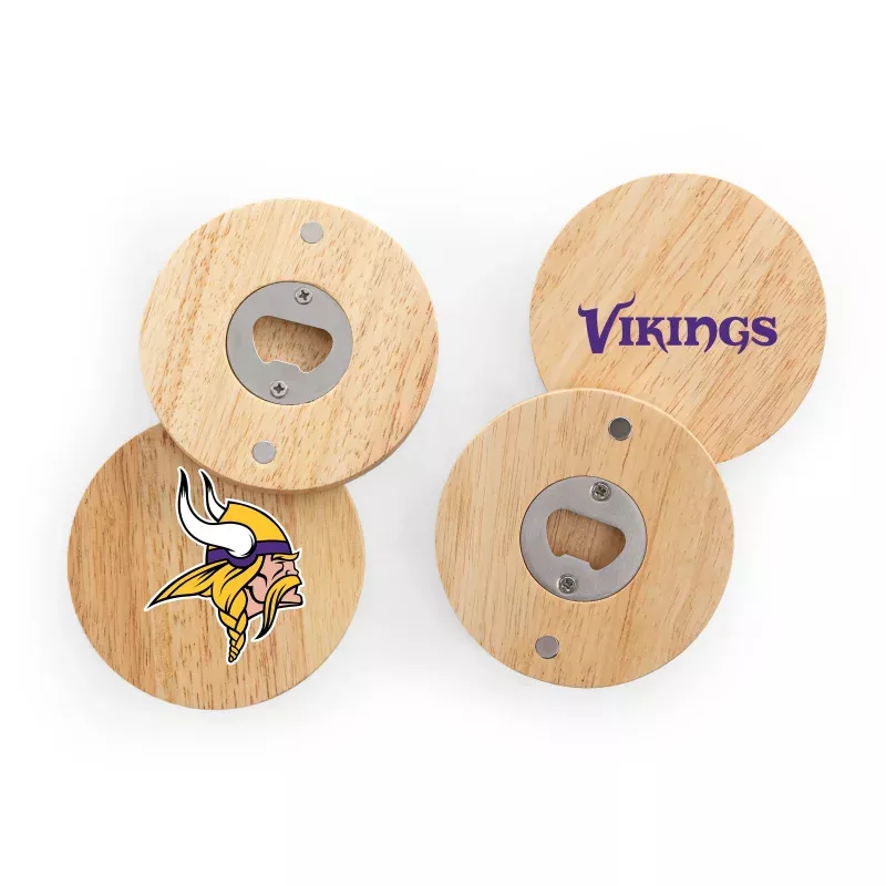 Minnesota Vikings – Coasters with Bottle Openers Set of 4