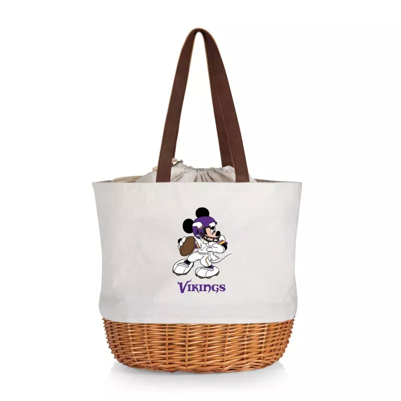 Minnesota Vikings Mickey Mouse – Coronado Canvas and Willow Basket Tote
