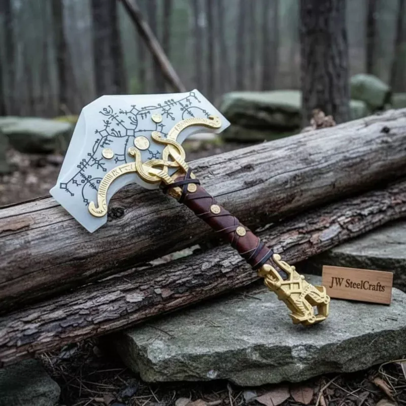 Mjolnir Viking Thor Hammer Axe 12 Handmade Norse Replica with Engraved Nordic Blade