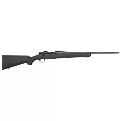 Mossberg 27843 Patriot Full Size 22-250 Rem 5+1 22" Matte Blued Fluted Barrel, Drilled & Tapped Matte Blued Stainless Steel Receiver, Black Fixed Synthetic Stock, Right Hand