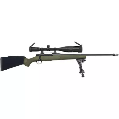 Mossberg 27924 Patriot Night Train 308 Win Caliber with 5+1 Capacity, 22" Threaded/Fluted Barrel, Matte Blued Metal Finish & OD Green Synthetic Stock Right Hand (Full Size) Includes 6-24x50mm Scope