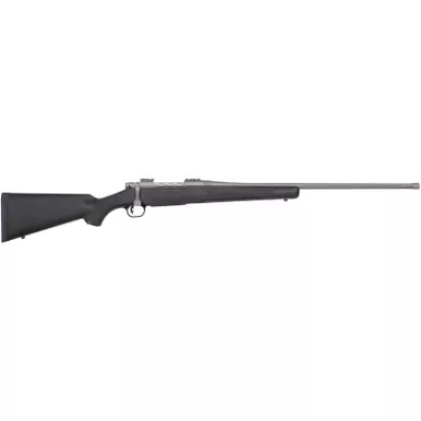 Mossberg 28135 Patriot Full Size 300 Win Mag 3+1 24" Stainless Cerakote Fluted Barrel, Stainless Cerakote Receiver Drilled & Tapped, Black Fixed Synthetic Stock, Right Hand