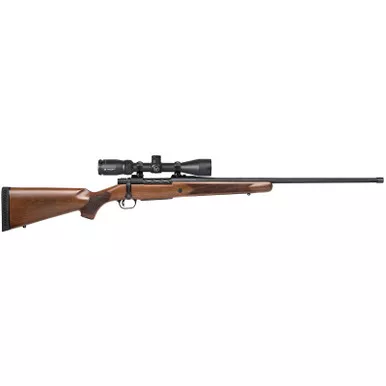 Mossberg 28238 Patriot w/Optic Full Size 450 Bushmaster 4+1 20" Matte Blued Threaded Barrel, Matte Blued Drilled & Tapped Receiver, Walnut Fixed Stock, Vortex Crossfire II 3-9x40mm Scope, Right Hand