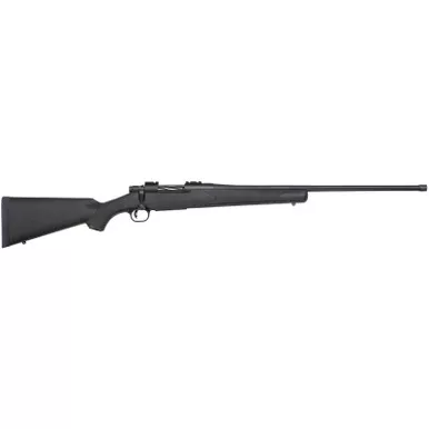 Mossberg 28243 Patriot Full Size 6.5 PRC 4+1 24" Matte Blued Fluted Threaded Barrel, Drilled & Tapped Matte Blued Stainless Steel Receiver, Black Fixed Synthetic Stock