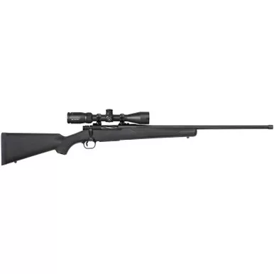 Mossberg 28244 Patriot w/Optic 6.5 PRC 4+1 24" Matte Blued Fluted Threaded Barrel, Matte Blued Drilled & Tapped Receiver, Fixed Black Synthetic Stock, Vortex Crossfire II 3-9x40mm