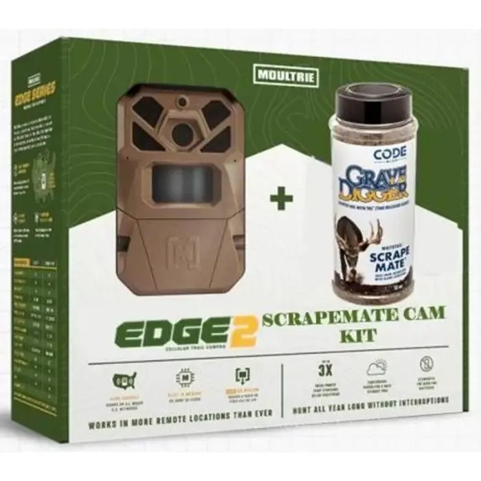 Moultrie EDGE 2 Cellular Trail Cam with Code Blue Grave Digger Scrapemate
