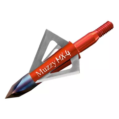 Muzzy 209-MX4-3 MX-4 Broadheads, 100 Grain, Red, 3 Pack